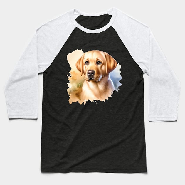 Labrador Retriever Watercolor - Beautiful Dog Baseball T-Shirt by Edd Paint Something